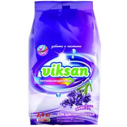 Средство моющее синтетическое порошкообразное VIKSAN автомат с пятновыводителем для цветного «Цветущая лаванда»